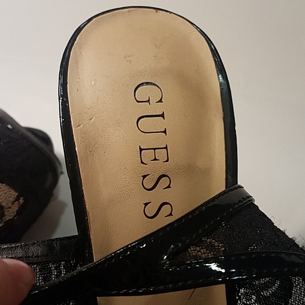 **SOLD** Guess Lace Peep Toe Heels - Picture 6 of 8